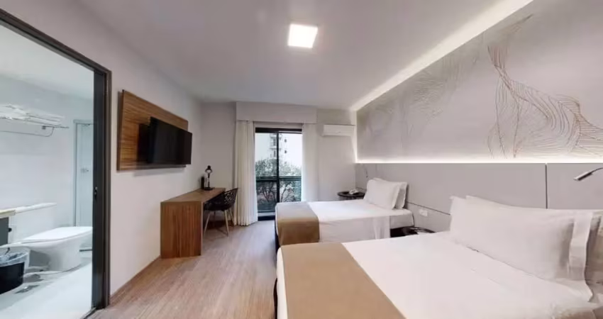 Flat disponível para venda no hotel intercity interative jardins, com 23m², 1 dormitório e 1 vaga