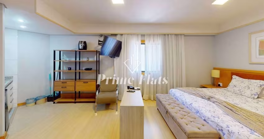 Flat disponível para locação no Hotel Bienal Suítes, com 28m², 1 dormitório e 1 vaga