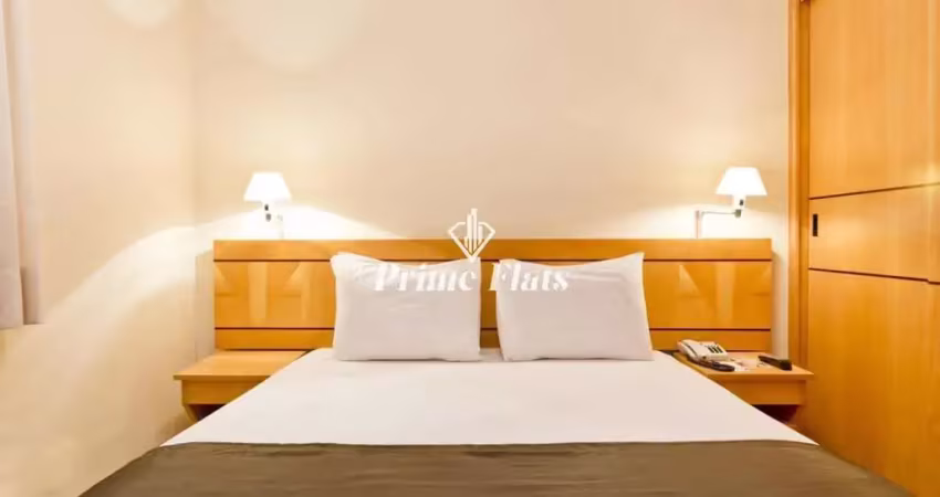 Flat disponível para venda no Hotel Hampton Park no Jardim Paulista, com 31m², 1 dormitório e 1 vaga