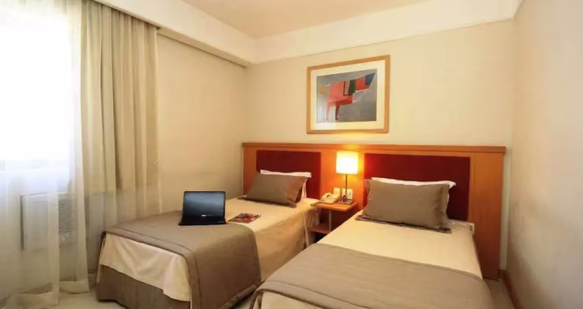 Flat disponível para venda no hotel bienal suítes, com 28m², 1 dormitório e 1 vaga de garagem