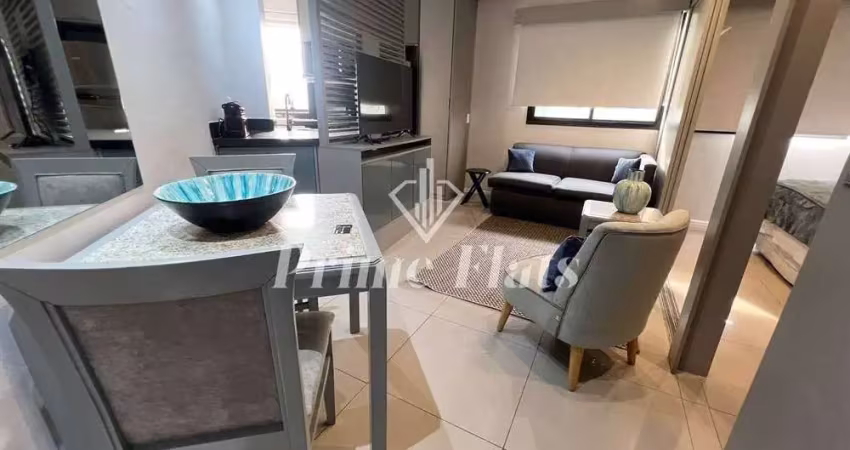 Flat disponível para locação no hotel hampton park, com 33m², 1 dormitório e 1 vaga de garagem
