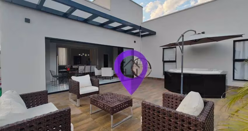 Casa de 221m² em terreno de 600m² no Gran Royalle, Pouso Alegre. 3 dormitórios (1 suíte com closet), área gourmet com jacuzzi e 2 vagas