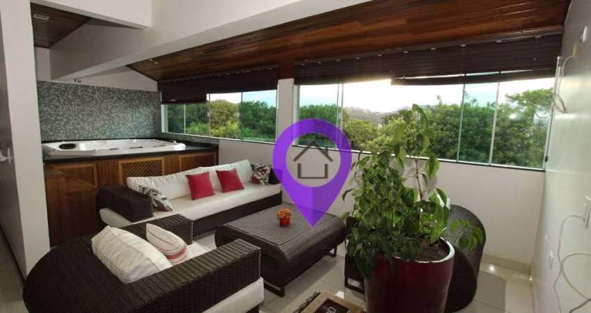 Cobertura de 186m²  em Pouso Alegre. 3 dormitórios, suíte com hidromassagem, área gourmet e jacuzzi com vista panorâmica