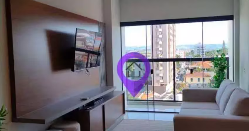 Apartamento à venda no Scenarium, Centro de Pouso Alegre/MG. 55m², 1 dormitório, 1 vaga, varanda gourmet. Condomínio com piscina, cinema e gourmet