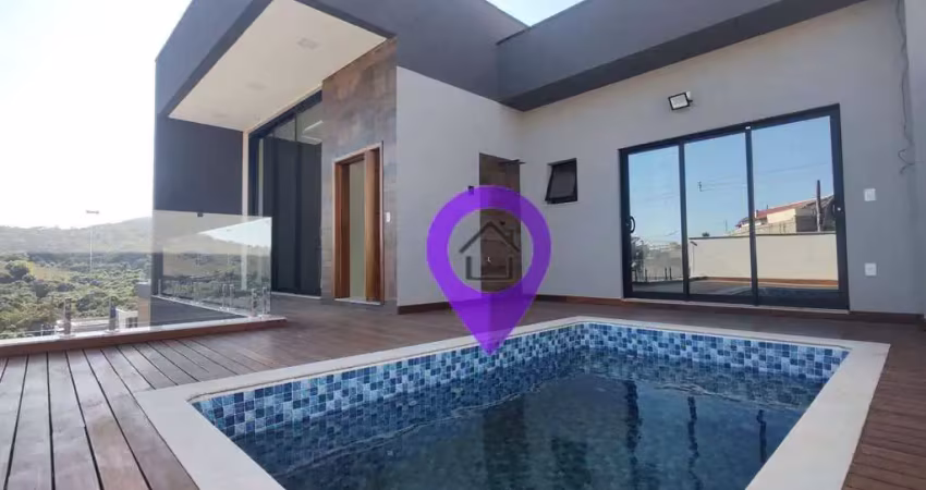 Casa de 220m² à venda em pouso alegre com 3 suítes, piscina e área gourmet. excelente localização a 10min do centro. 4 vagas de garagem