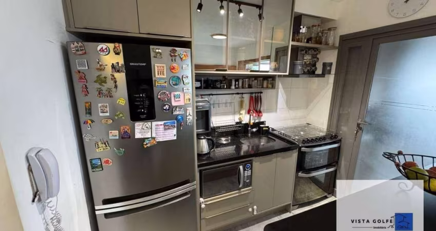 Apartamento com churrasqueira na varanda,,ar condicionado, decorado, 2 dormitórios, 1 vaga fixa
