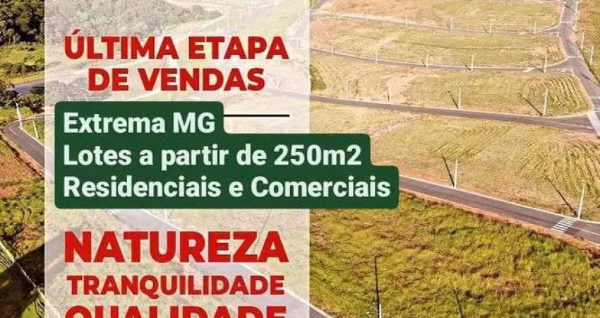 LOTES COMERCIAIS a partir de 250m² em EXTREMA | Pagto Facilitado | Área de Lazer e Lagos