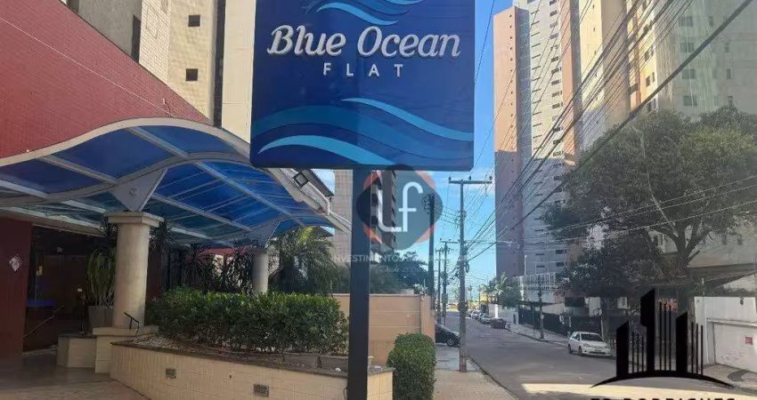 Flat com suíte-180m da praia-44m2-para investir mensal ou morar com praticidade-meireles