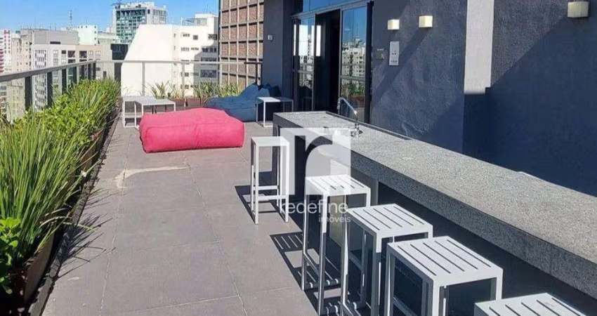Studio de 27,61m², Mobiliado, na Consolação, para Locação ou Venda - Pacote Locação: R$ 3.300,00 - Venda: R$ 360.000,00