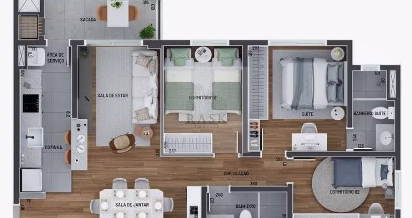 Apartamento à venda no bairro: Bairro Tingui, 3 quartos com suíte