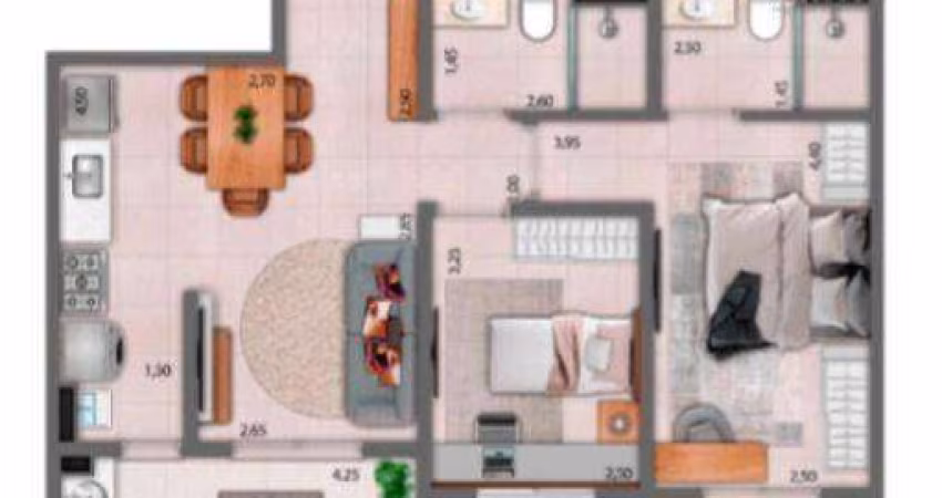 Apartamento com 2 dormitórios à venda, 67 m² por R$ 555.000,00 - Vila Nosso Senhor do Bom Fim - São José do Rio Preto/SP