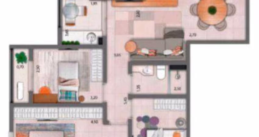 Apartamento com 3 dormitórios à venda, 81 m² por R$ 805.000,00 - Vila Nosso Senhor do Bom Fim - São José do Rio Preto/SP