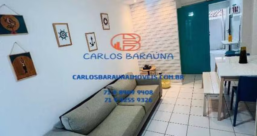 Apartamento 2/4 mobiliado térreo em condomínio com piscina stella maris frente mar