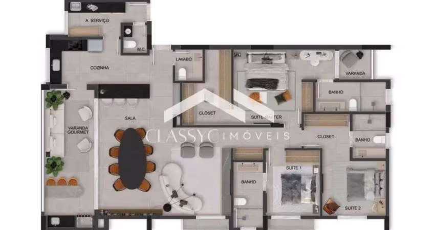 Apartamento com 3 quartos à venda no Santa Maria, Uberlândia 