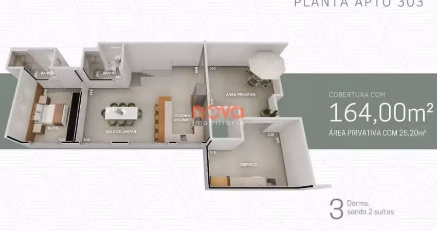 Apartamento com 3 quartos à venda no Centro, Timóteo 