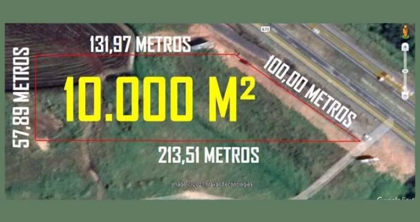 Área/Terreno Frente BR 470, com 10.000 m2, Excelente potencial econômico