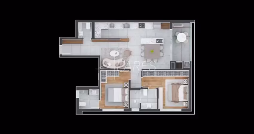 Apartamento com 92 m², 2 quartos sendo 2 suítes à venda no bairro Hugo Lange.