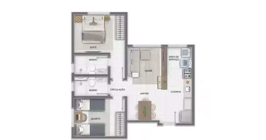 Apartamento à venda no Mirante Estoril - T2 com 1 quarto e 39m²