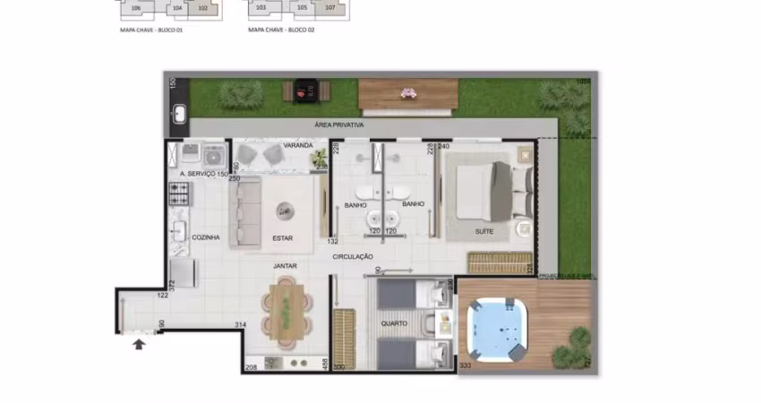 Cobertura à venda no Alto Florença - T1 com 3 quartos e 98m²