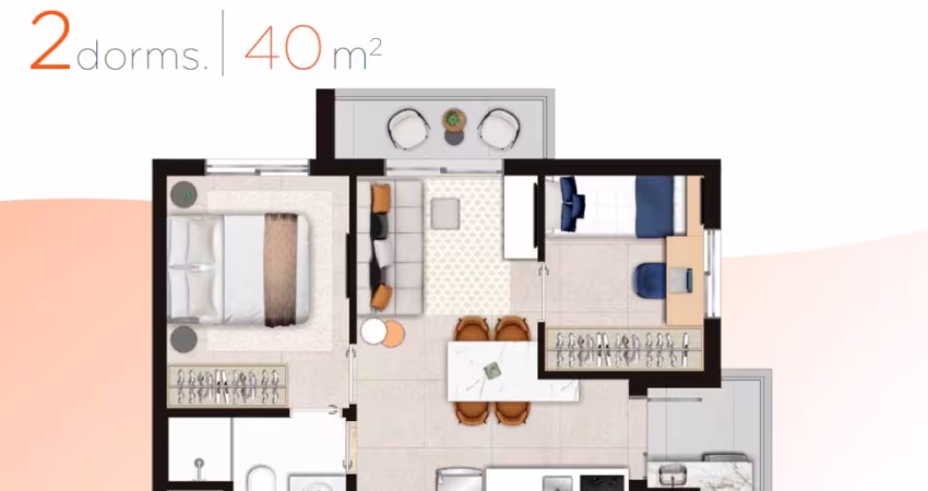 Apartamentos no melhor do bairro Pompeia 40 metros  2 dormitórios