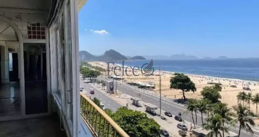 Apartamento vista mar em copacabana, av. atlântica, 353 m², 8º andar, 4 qts sendo 1 suíte frontal  e  port 24h