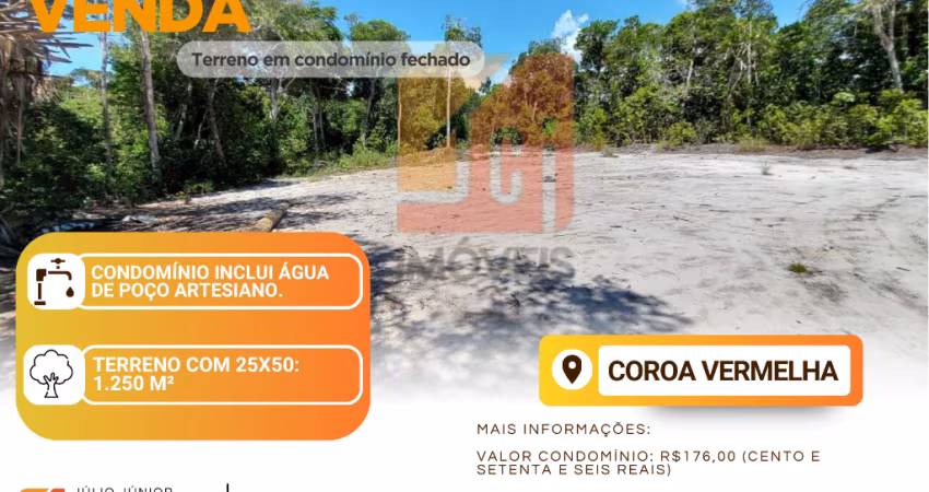 Terreno em Condomínio Fechado, Coroa Vermelha/BA