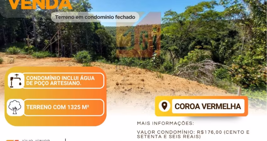 Terreno em condomínio fechado, Coroa Vermelha/BA