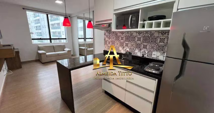 Studio mobiliado para locação no condomínio selenita - bairro bethaville - barueri/sp