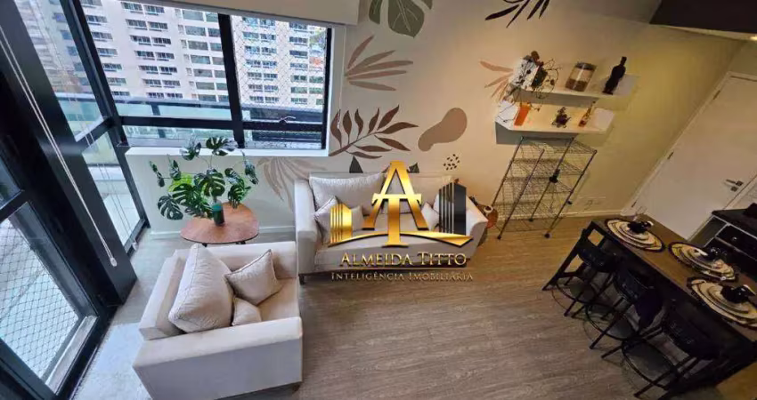 Apartamento com 1 dormitório para alugar, 57 m² por r$ 5.023,00/mês - edifício selenita - barueri/sp