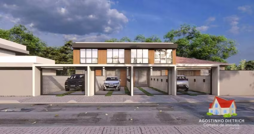 Sobrados geminados c/02 suites a 03 quartos c/suite + 02 vas de garagens + espaco aos fundos no comasa !