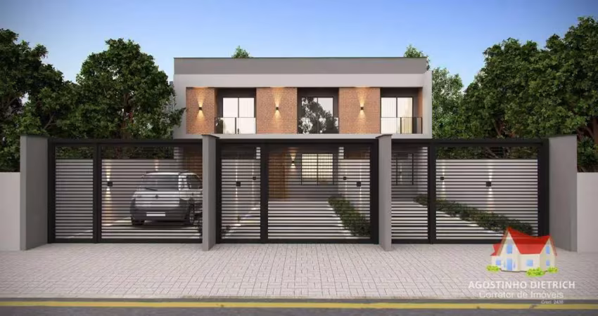 Sobrado geminado c/02 suites + 02 vagas de garagens + espaco aos fundos no bairro aventureiro!