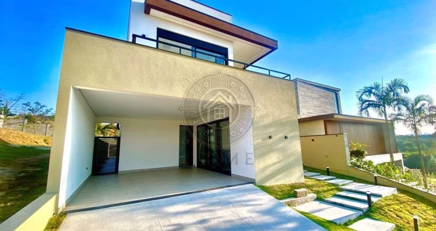 Condominio Brisas Jundiai - Casa nova no Brisas Jundiaí – 3 suítes, vista livre, área gourmet, automação e usina solar
