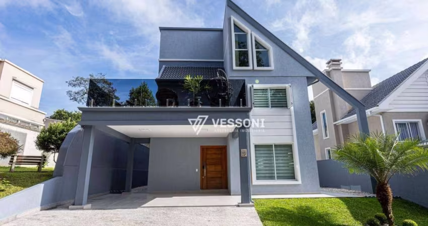 Casa lindíssima, não geminada em cond. fechado em Santa Felicidade, 3 dormitórios sendo 2 suítes, espaço gourmet, ático charmoso $2.395.000,00