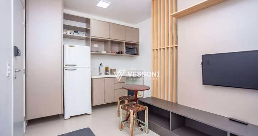 Studio Garden 100% mobiliado no Água Verde, Prédio Novo, possibilidade de rentabilidade pelo Airbnb ou moradia, R$349.900,00