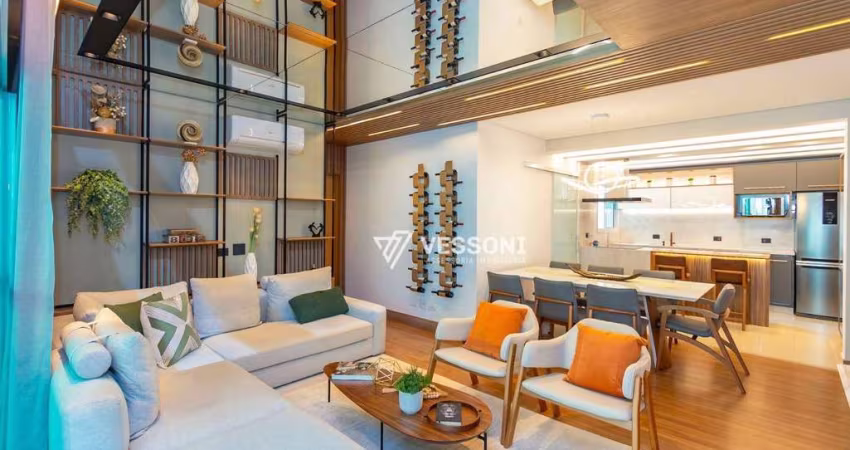 Apartamento espetacular de 129 m²,  3 suítes,  2 vagas de garagem, semi mobiliado, por R$1.850.000, localização privilegiada no bairro Ecoville
