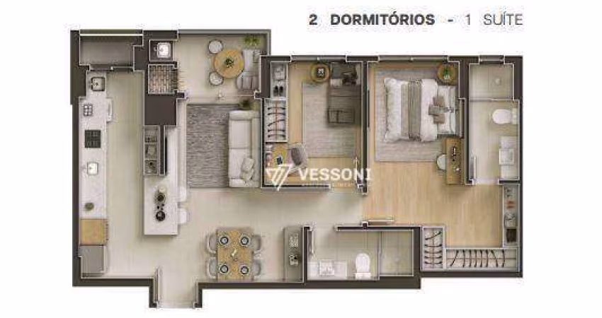 Apartamento com 2 dormitórios à venda, 78 m² por R$ 1.300.000,00 - Água Verde - Curitiba/PR