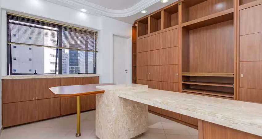 Sala comercial à venda no água verde, com 1 vaga de garagem, ao lado da praça do japão, dois ambientes semi mobiliados, por r$ 286.000 - curitiba/pr