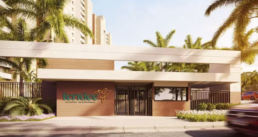 Lançamento terrace resort residence - 69m² com 3 quartos 1 suíte 2 vagas na região do jardim aurélia