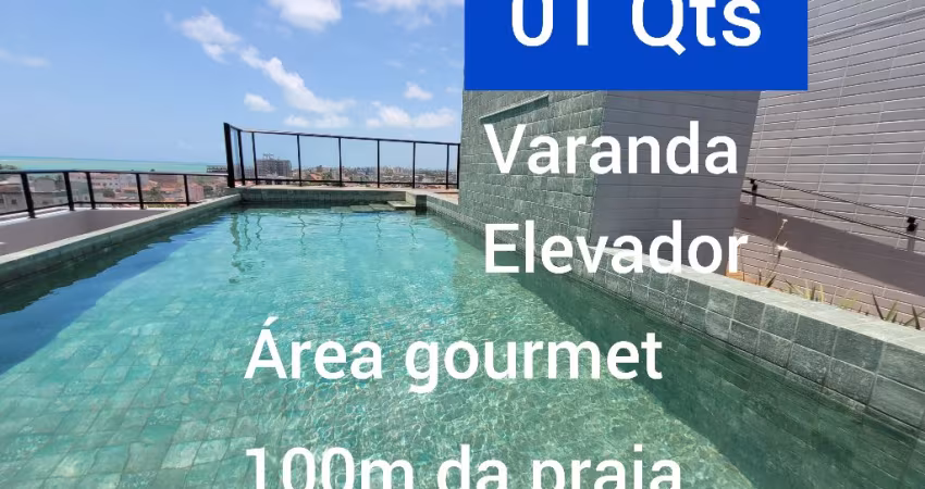 01 Quarto Varanda Novo 100m da Praia