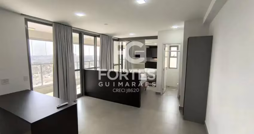 Apartamento studio com 50m² sendo 1 quarto/ sala conjugados, com armário, ar condicionado e 1 cama box casal com colchão, ao lado do supermercado assaí e próximo do ribeirão shopping;