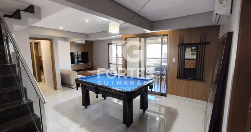 Apartamento Cobertura Duplex Mobiliado, acesso social aos 2 pavimentos pelo elevador com 232m², 4 suítes sendo 1 máster e 1 reversível, armários e ares condicionados, ao lado do parque Raya;