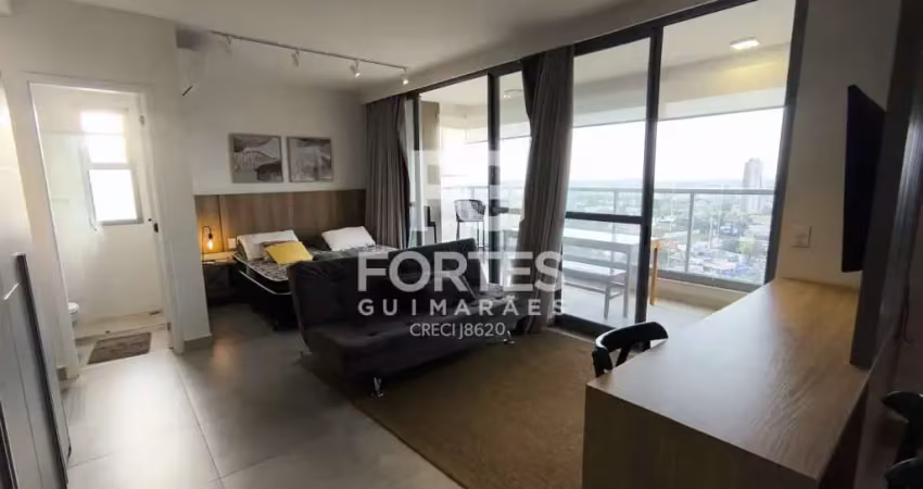 Apartamento Studio Mobiliado 50m² com 1 quarto suíte, armário e ar condicionado, ao lado do supermercado Assaí e próximo do Ribeirão Shopping;