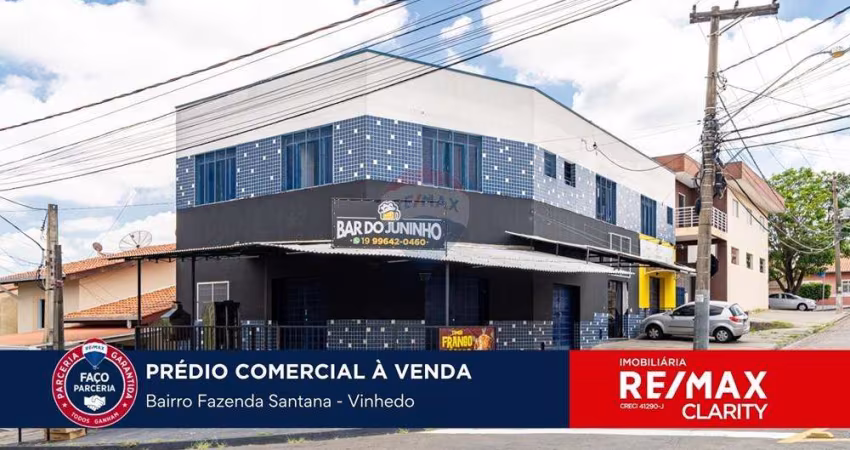 Prédio comercial a venda em Vinhedo, com 04 lojas térreas e 05 kitnets no piso superior, grande oportunidade de investimento.