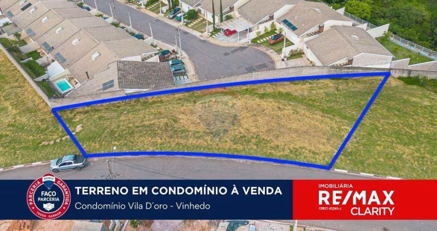 Terreno a venda  em Vinhedo, com projeto da casa aprovado.