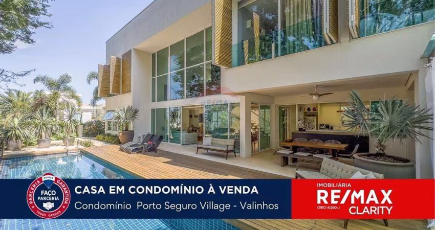 Casa à Venda no Porto Seguro Village - 4 suítes,  sala de ginástica, escritório, cinema, e piscina  - Valinhos