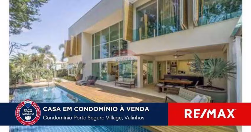 Casa à venda no porto seguro village - 4 suítes,  sala de ginástica, escritório, cinema, e piscina  - valinhos