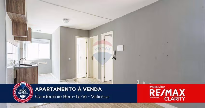 Excelente apartamento à venda com 48m², 2 quartos - Condomínio Bem-ti-vi - Valinhos/SP.