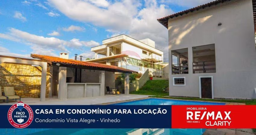 CASA COM 4 DORMITÓRIOS E EDÍCULA PARA LOCAÇÃO - CONDOMÍNIO VISTA ALEGRE - VINHEDO  - SP