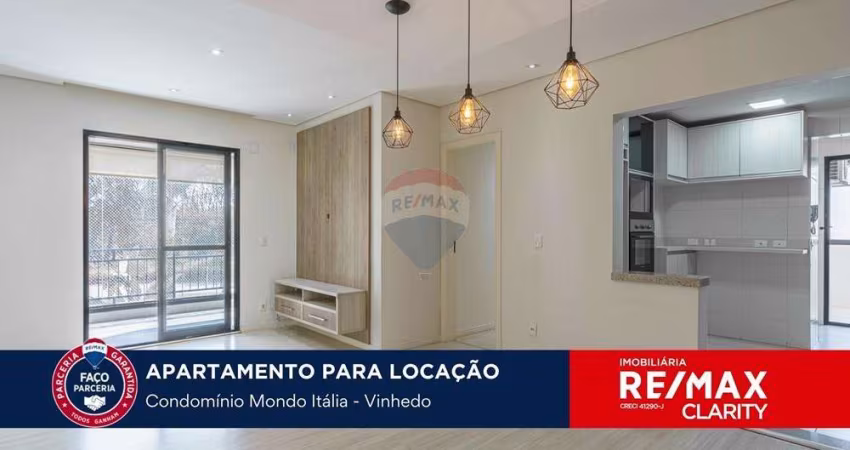 APARTAMENTO PARA LOCAÇÃO 103M² - Mondo Itália Vinhedo - SP - 2 vagas cobertas