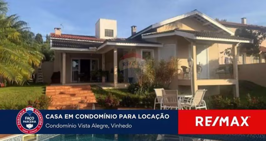 Casa de condomínio térrea, com 3 suítes para locação em vinhedo - condomínio vista alegre - vinhedo - sp